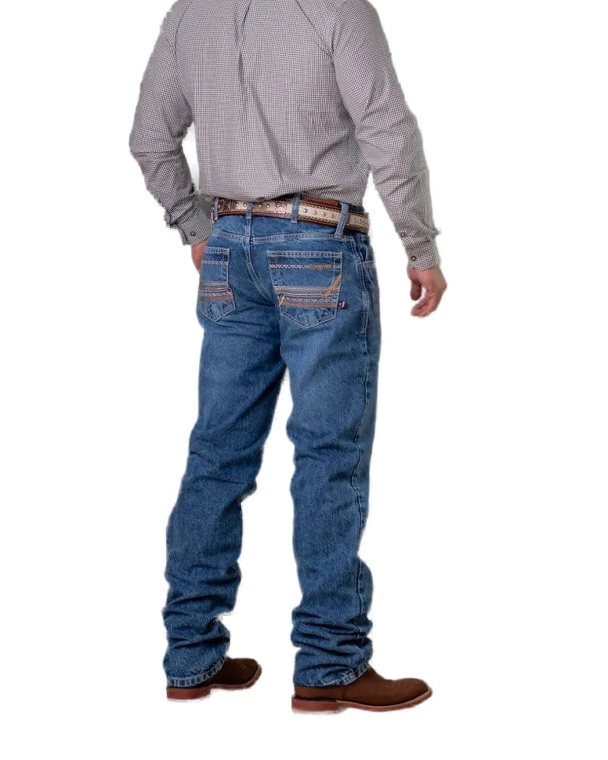 Calça jeans masculina Texas Farm Baggy — vista complementar sem rosto