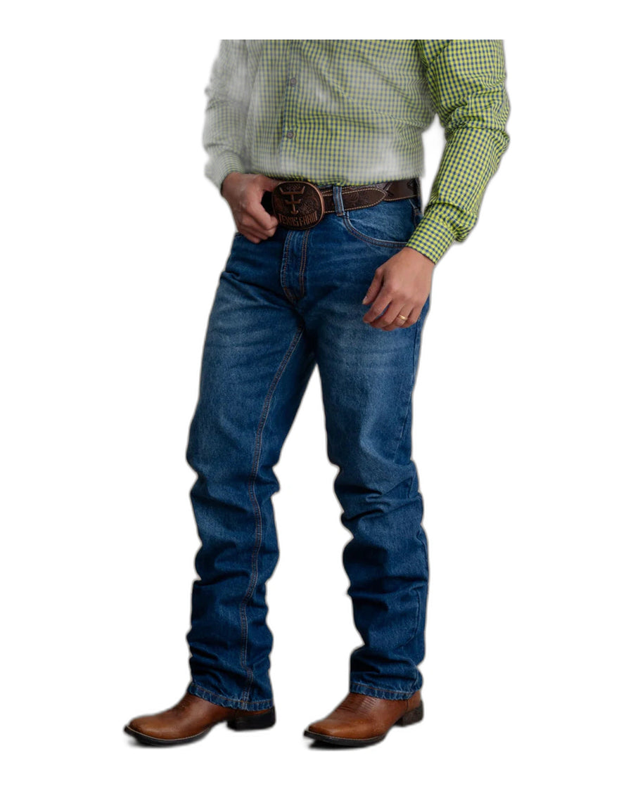 Calça Jeans Masculina Texas Farm — Route - vista frontal - RDM-P059