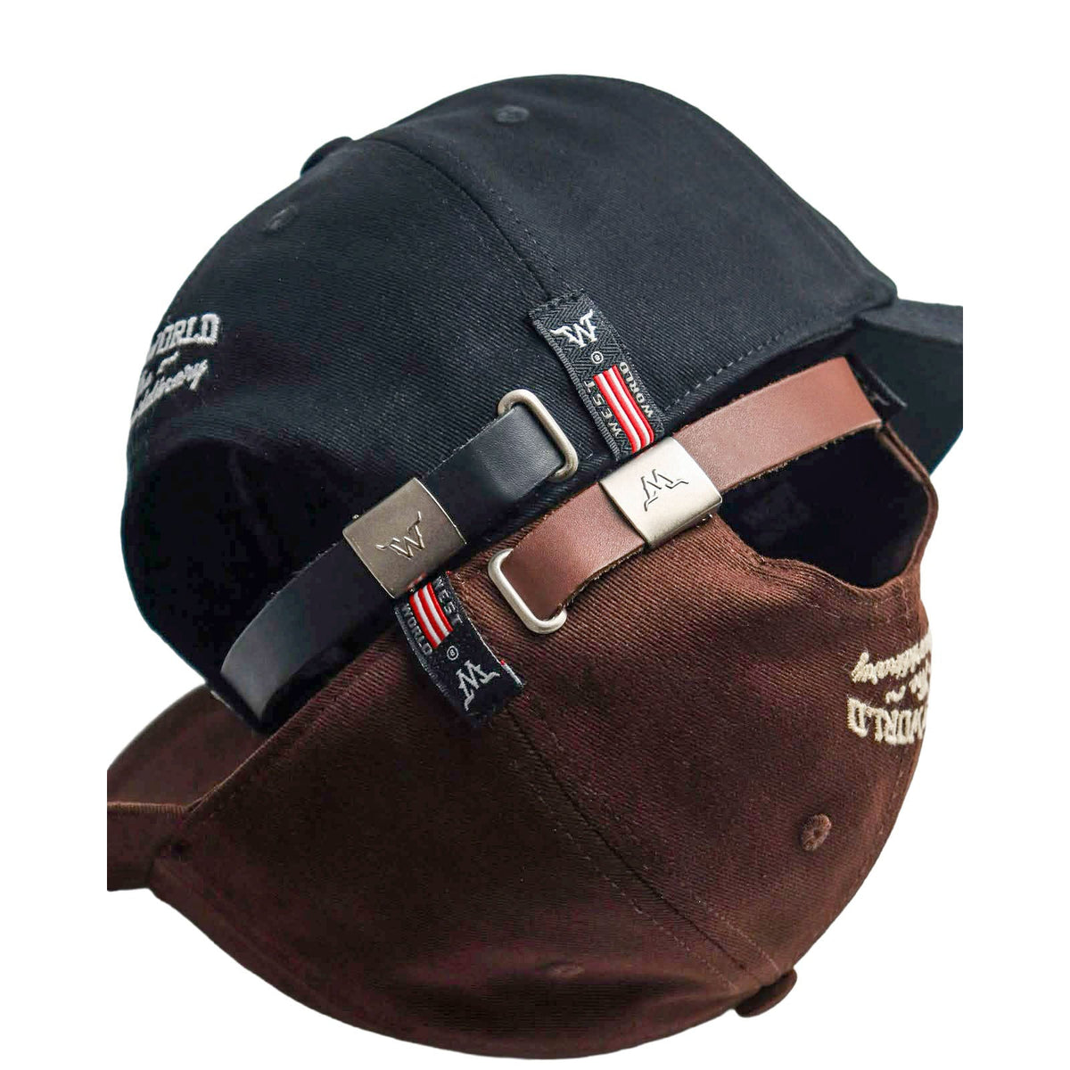 Boné West World Classic W — Preto — foto real com comparação das cores preto e marrom