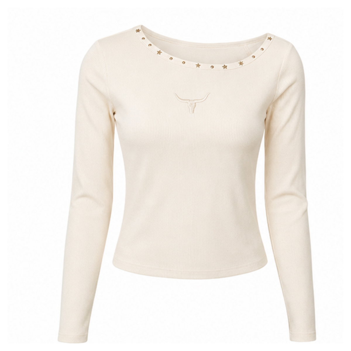 Blusa feminina Moiadeiros manga longa off-white