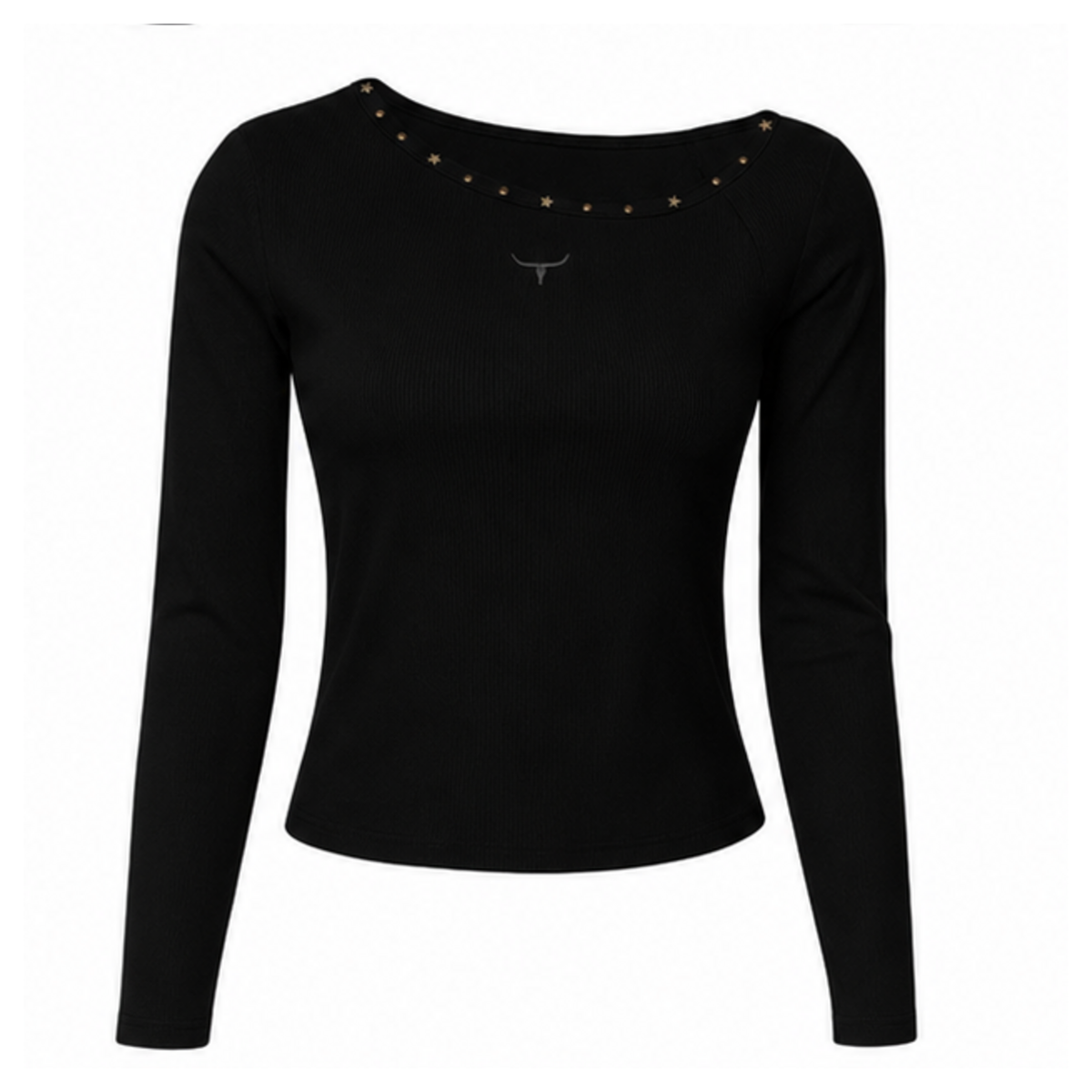 Blusa feminina Moiadeiros manga longa preta