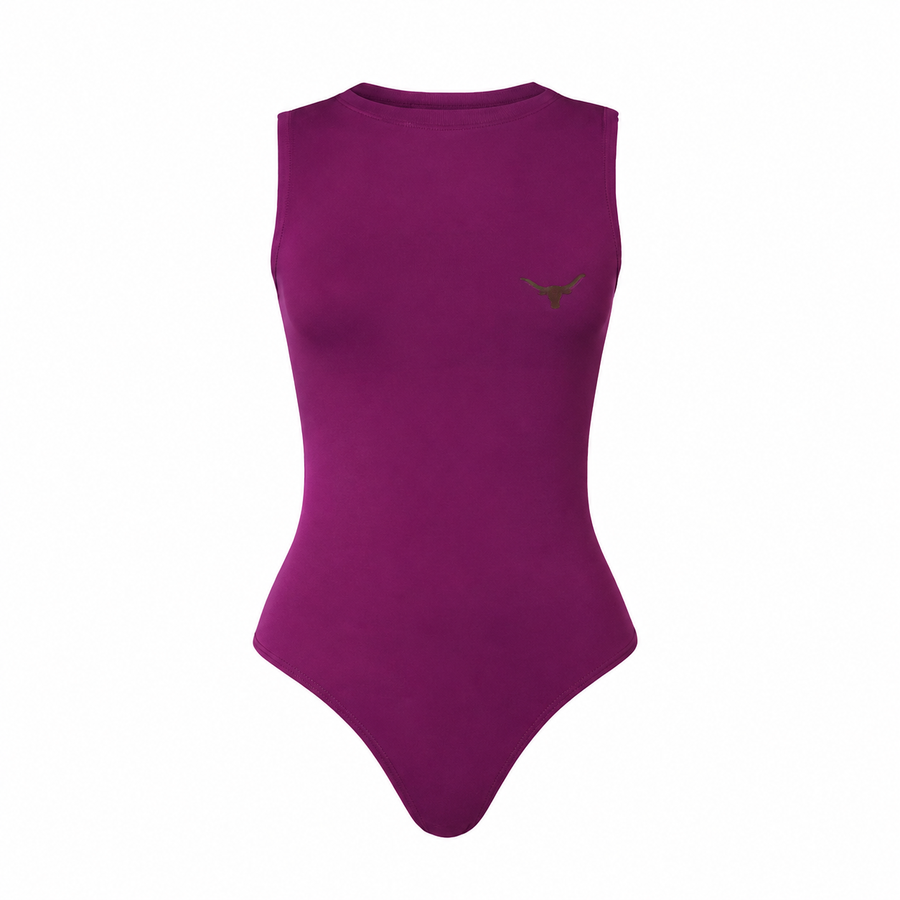 Body Moiadeiros manga curta roxo em fundo branco