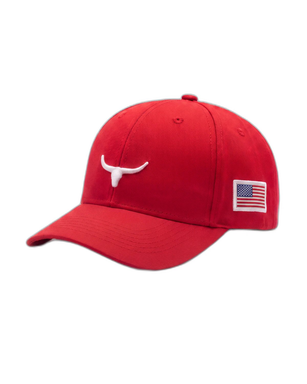 Boné Moiadeiros vermelho com bordado branco e bandeira lateral