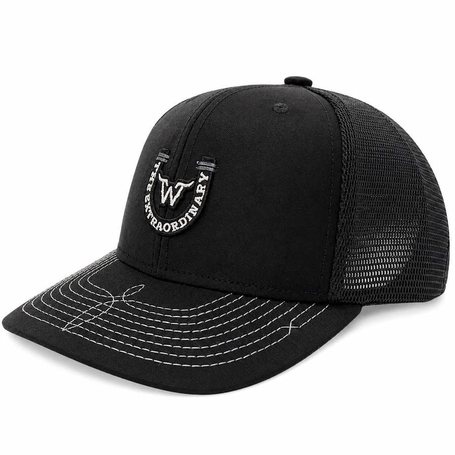 Boné West World — Preto Ferradura — vista principal em fundo branco