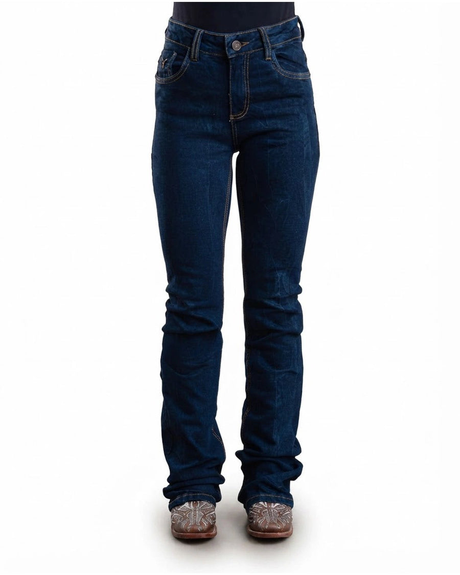 Calça Jeans Feminina Texas Farm Blue Marble — vista frontal