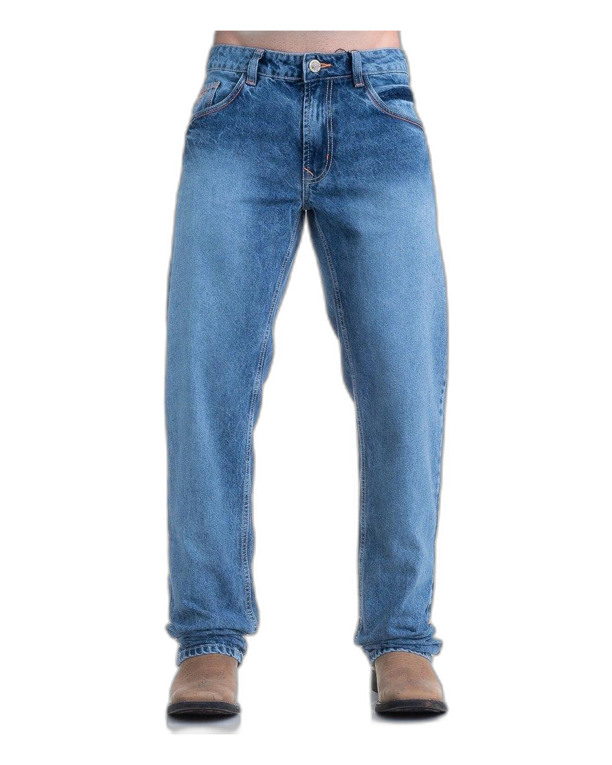 Calça Jeans Masculina Texas Farm — Stoned Laranja Neon - vista principal