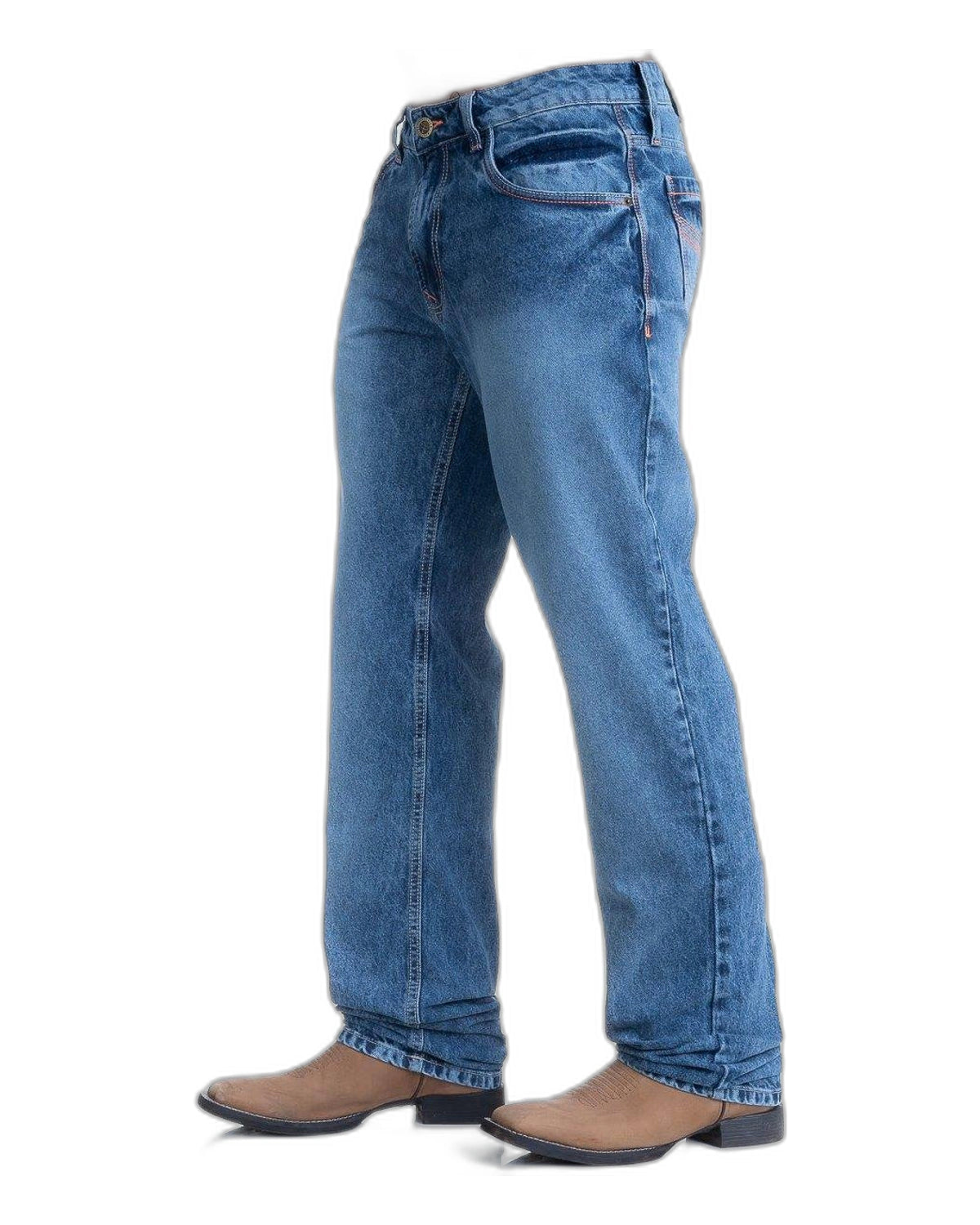 Calça Jeans Masculina Texas Farm — Stoned Laranja Neon - vista 2