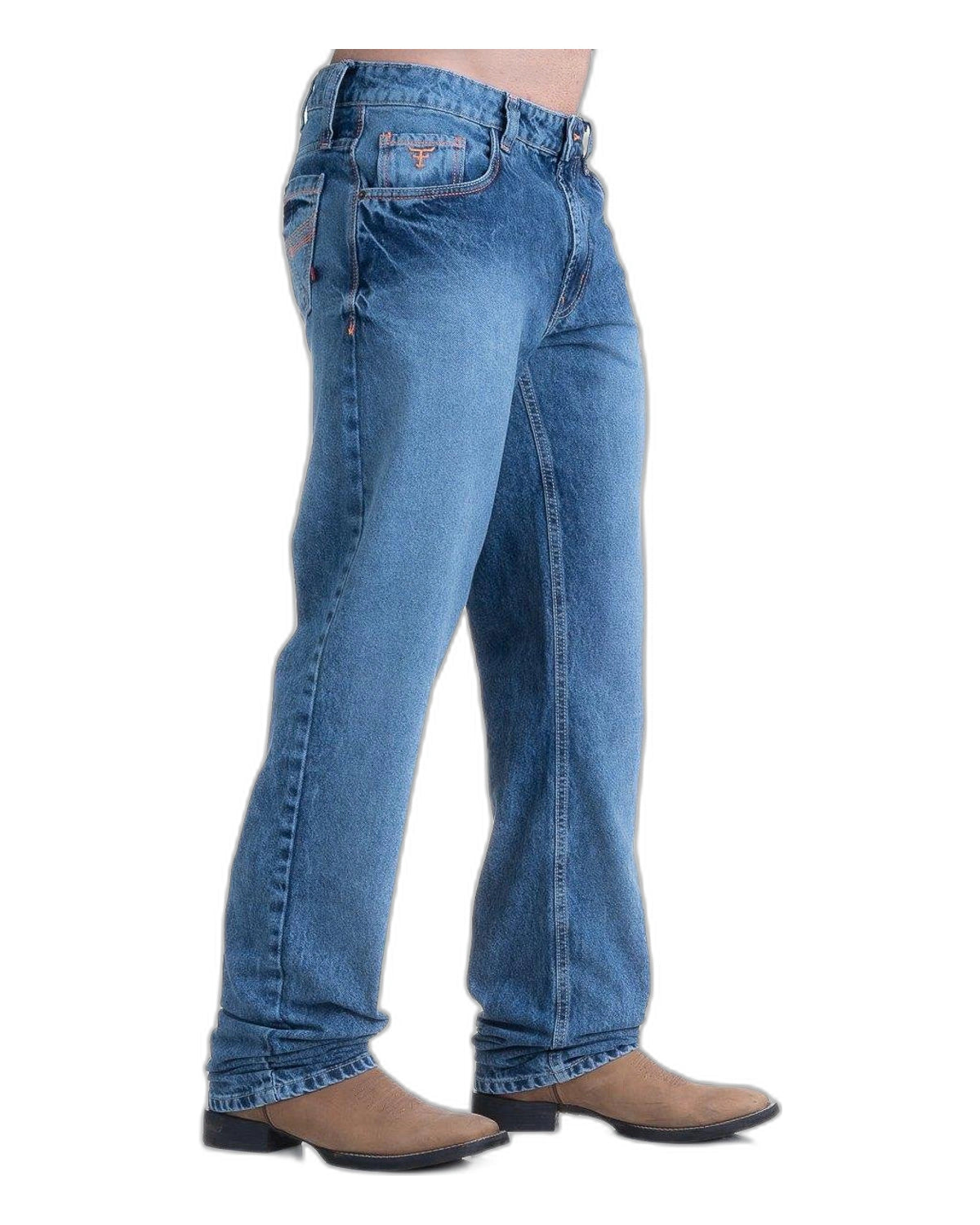 Calça Jeans Masculina Texas Farm — Stoned Laranja Neon - vista 3
