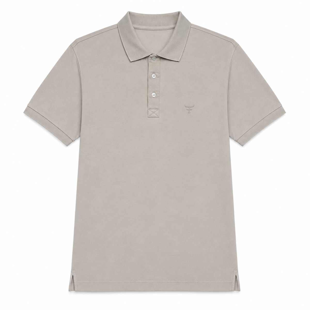 Camisa Polo Feminina Moiadeiros areia — foto tratada em fundo branco