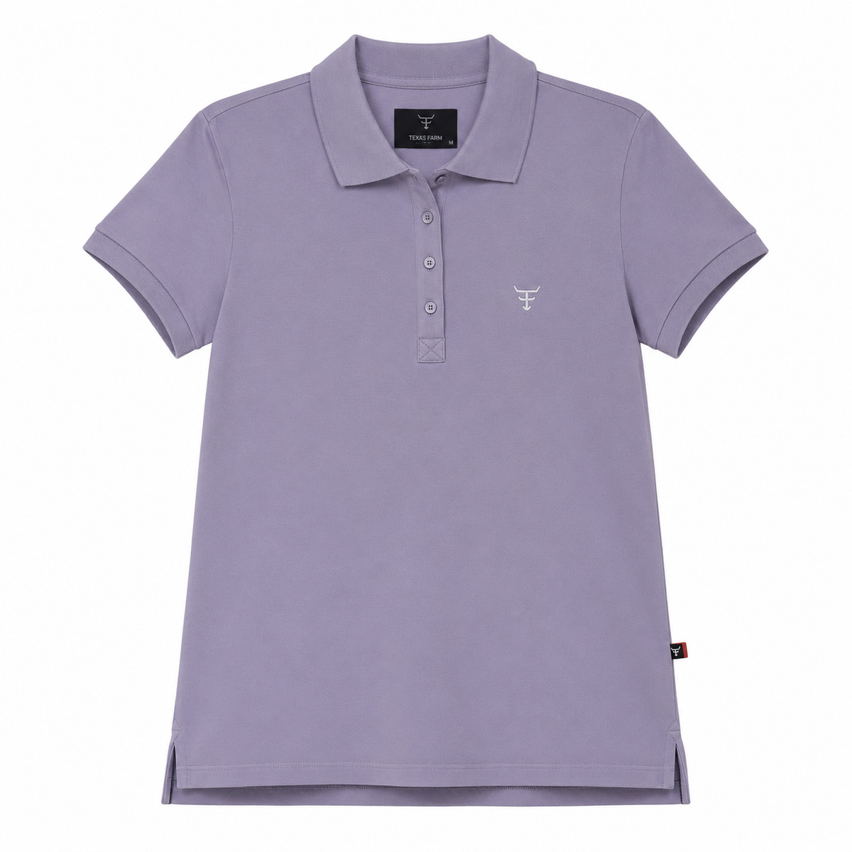 Camisa Polo Feminina Texas Farm lilás — foto tratada em fundo branco