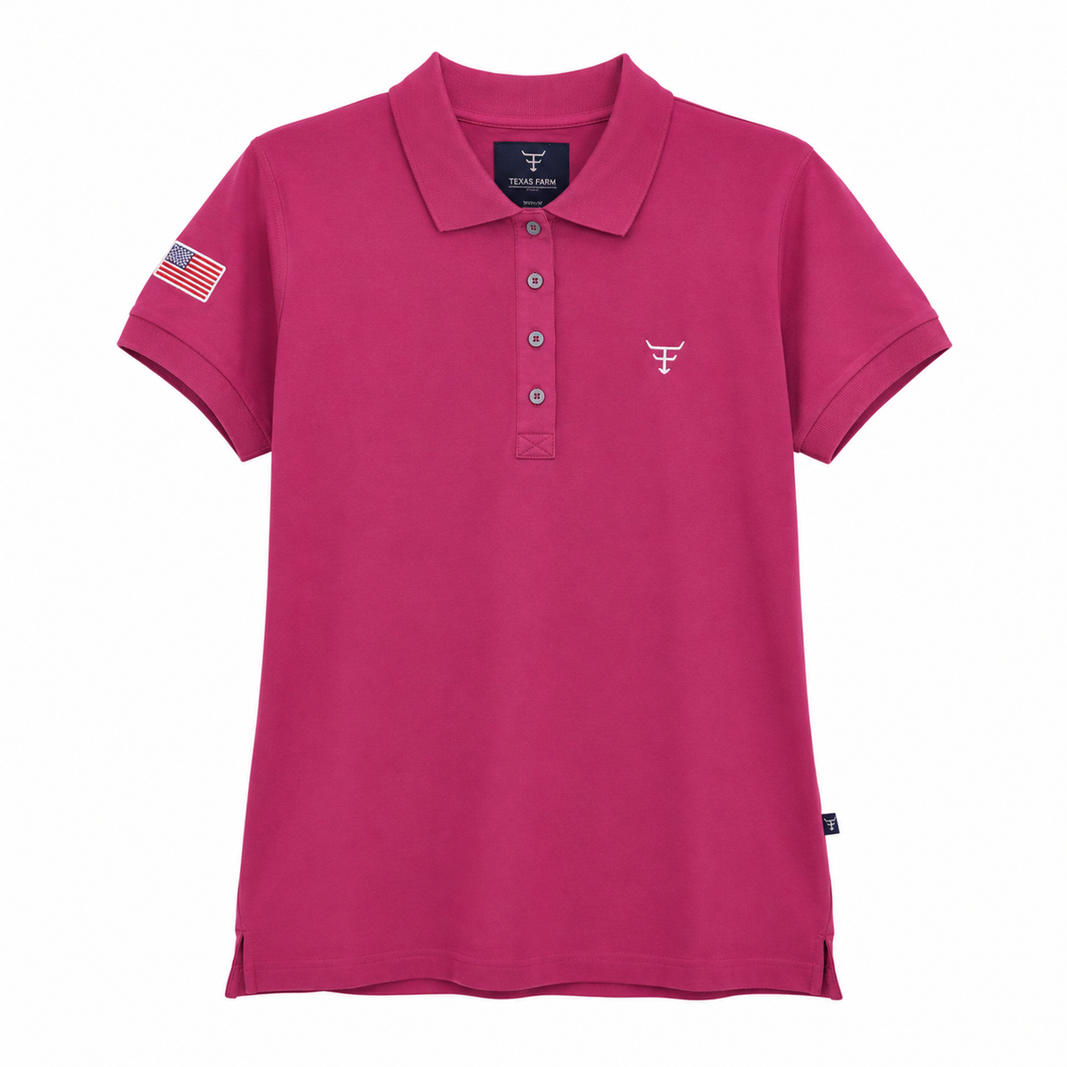 Camisa Polo Feminina Texas Farm pink — foto tratada em fundo branco