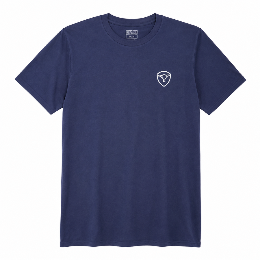 Camiseta King Farm azul-marinho — foto tratada em fundo branco