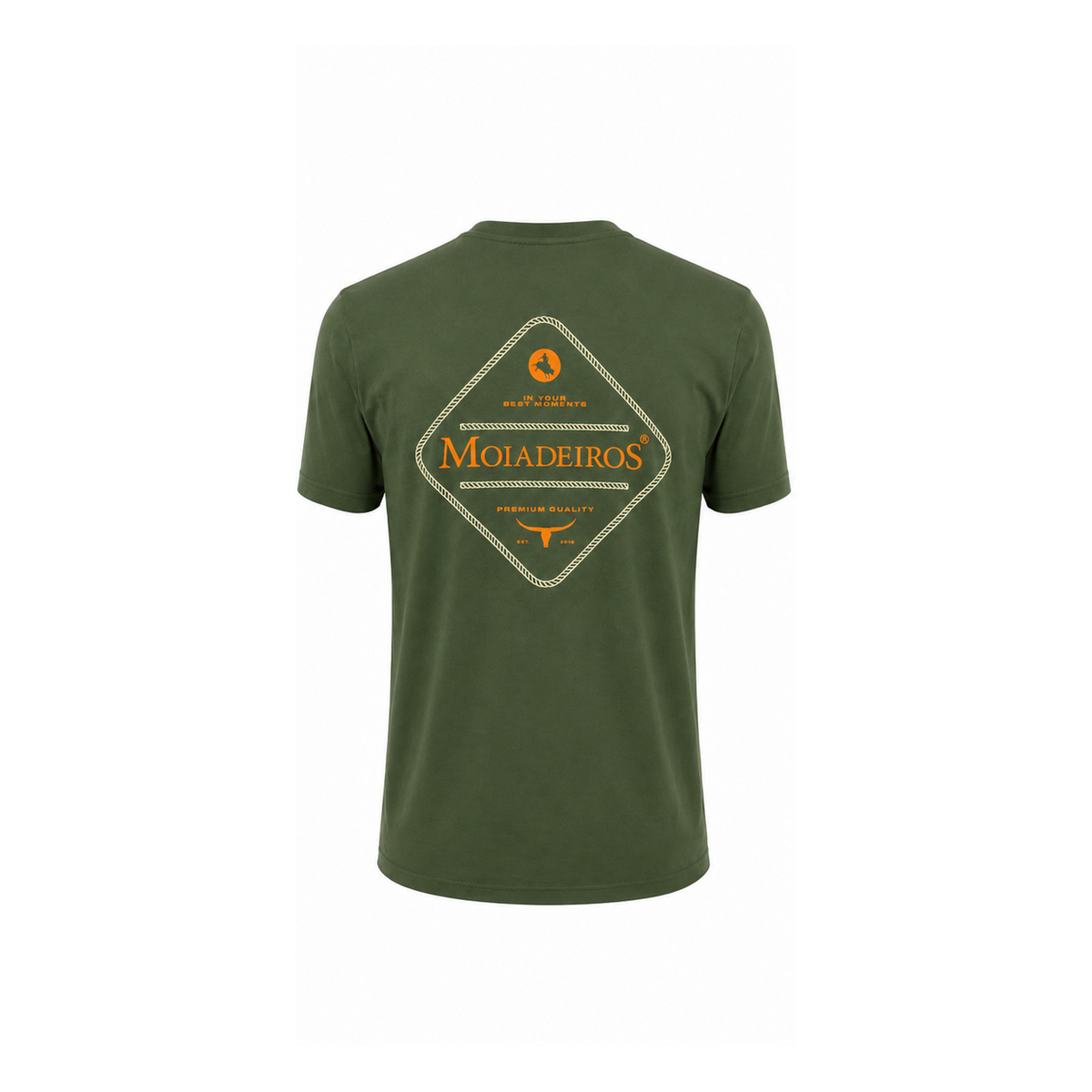 Camiseta masculina Moiadeiros Premium verde costas