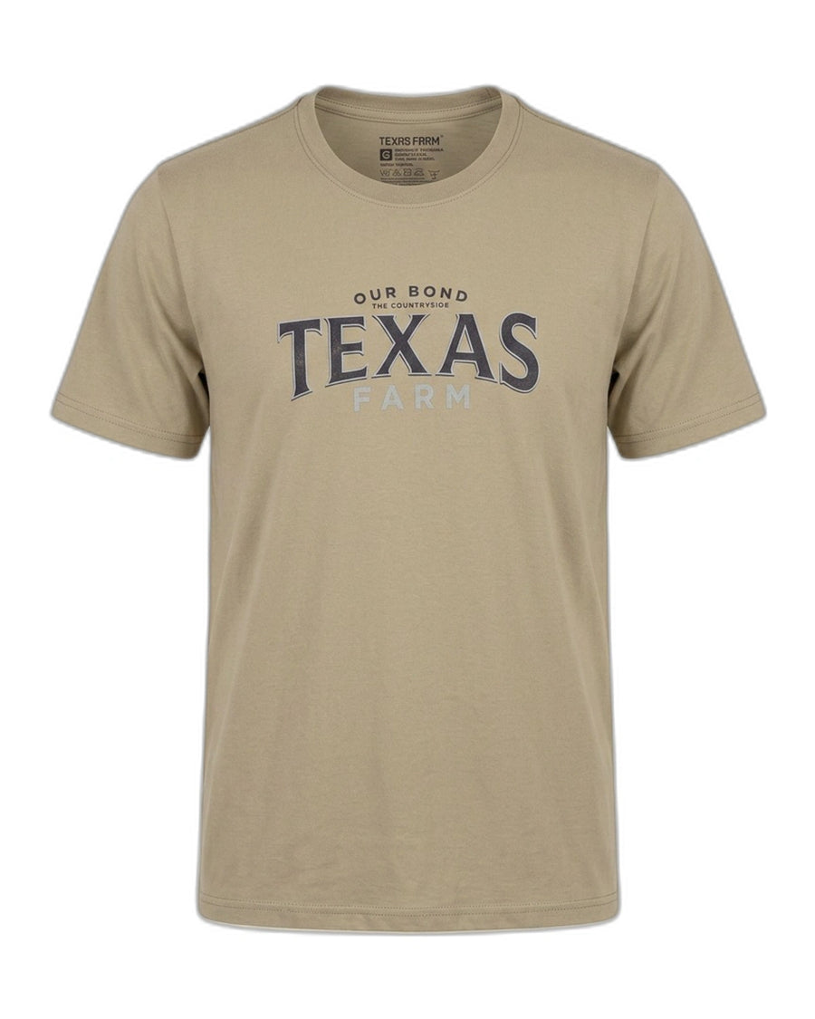 Camiseta Texas Farm — Areia Lettering - vista principal