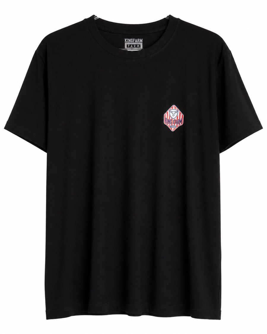 Camiseta King Farm preta com patch Texas — frente