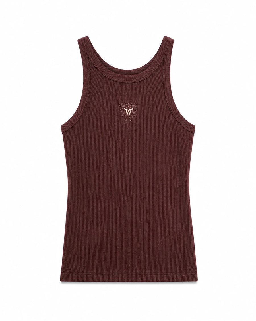 Regata West World Canelada — Vinho Bordado W — vista frontal em fundo branco