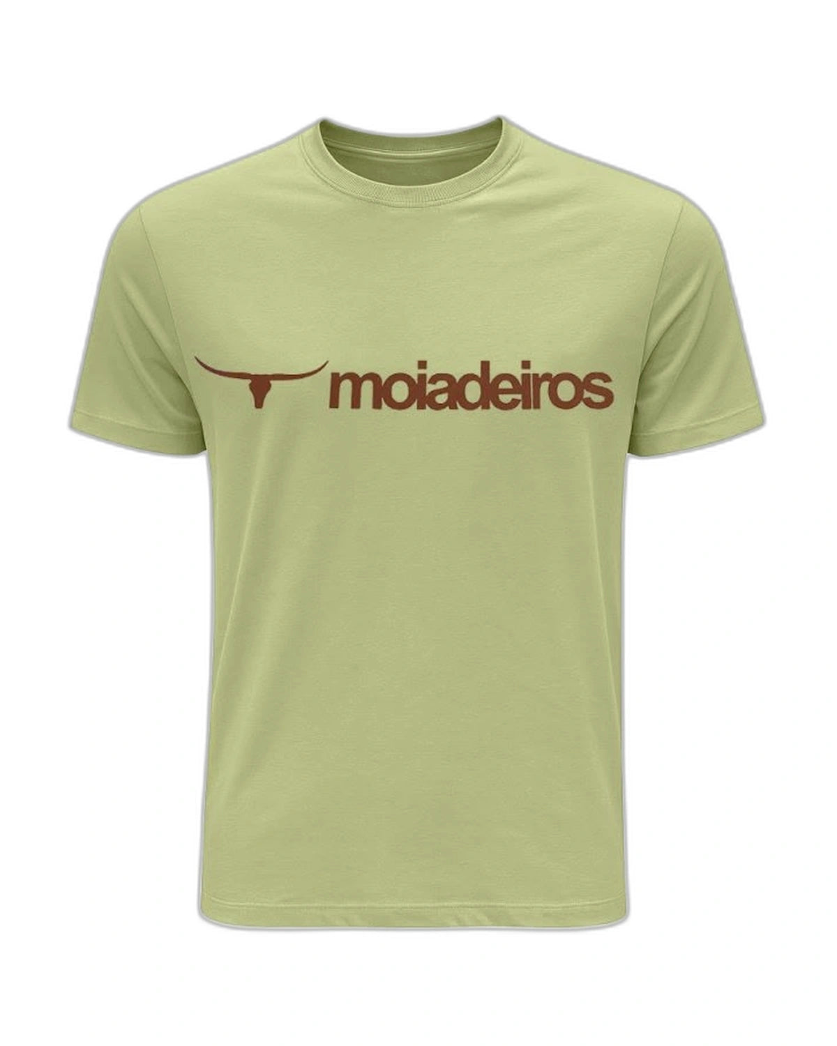 Camiseta Moiadeiros Logo — Verde Claro — vista frontal em fundo branco