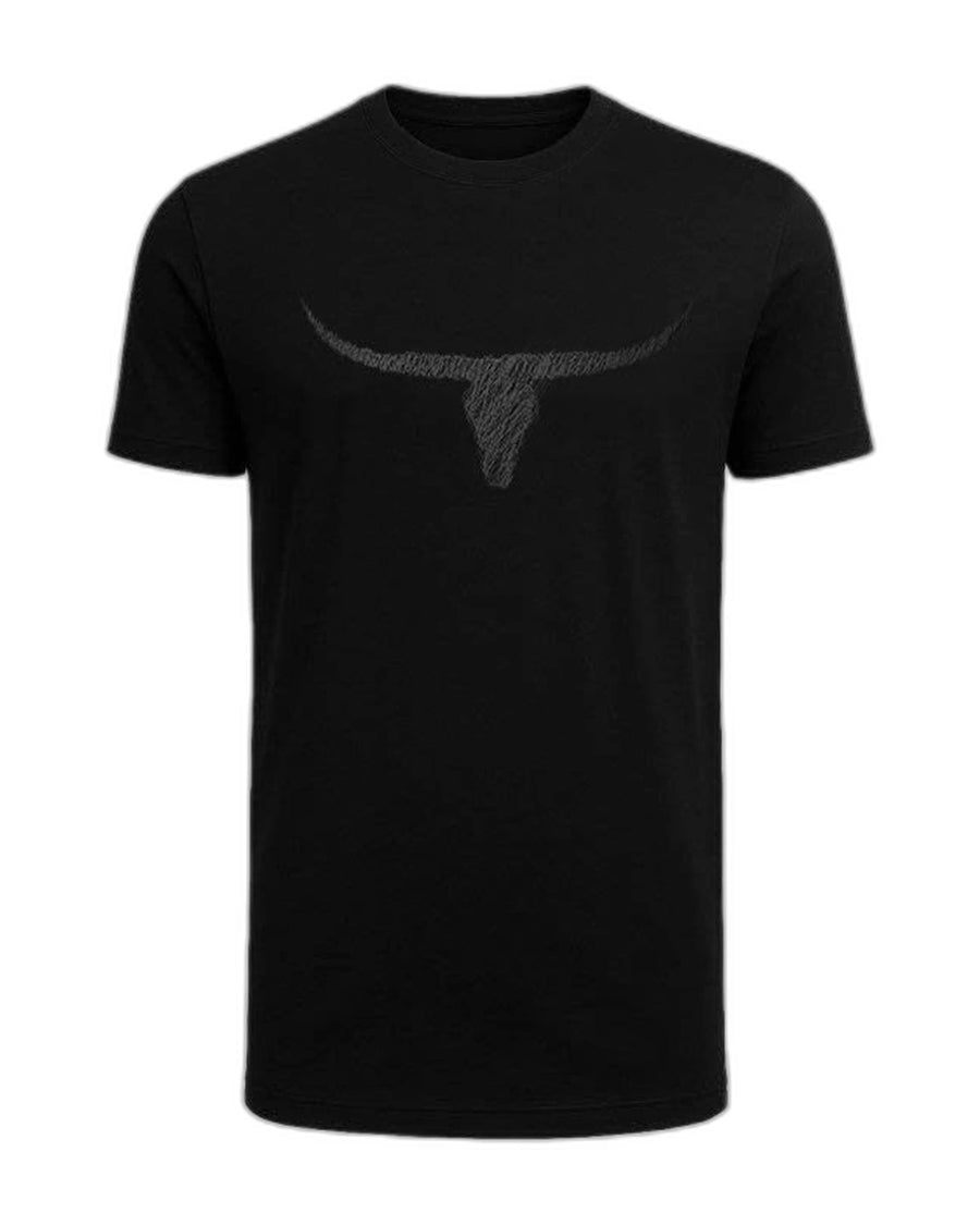Camiseta Moiadeiros Touro Tonal — Preta — vista frontal em fundo branco