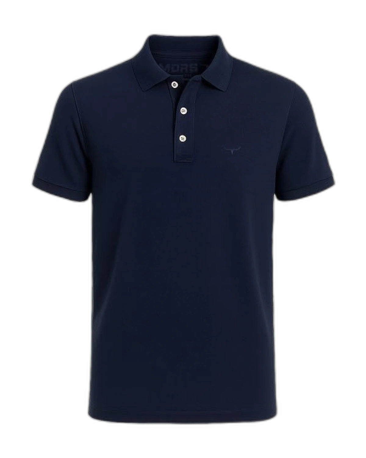 Camisa Polo Moiadeiros — Azul-marinho — vista frontal em fundo branco