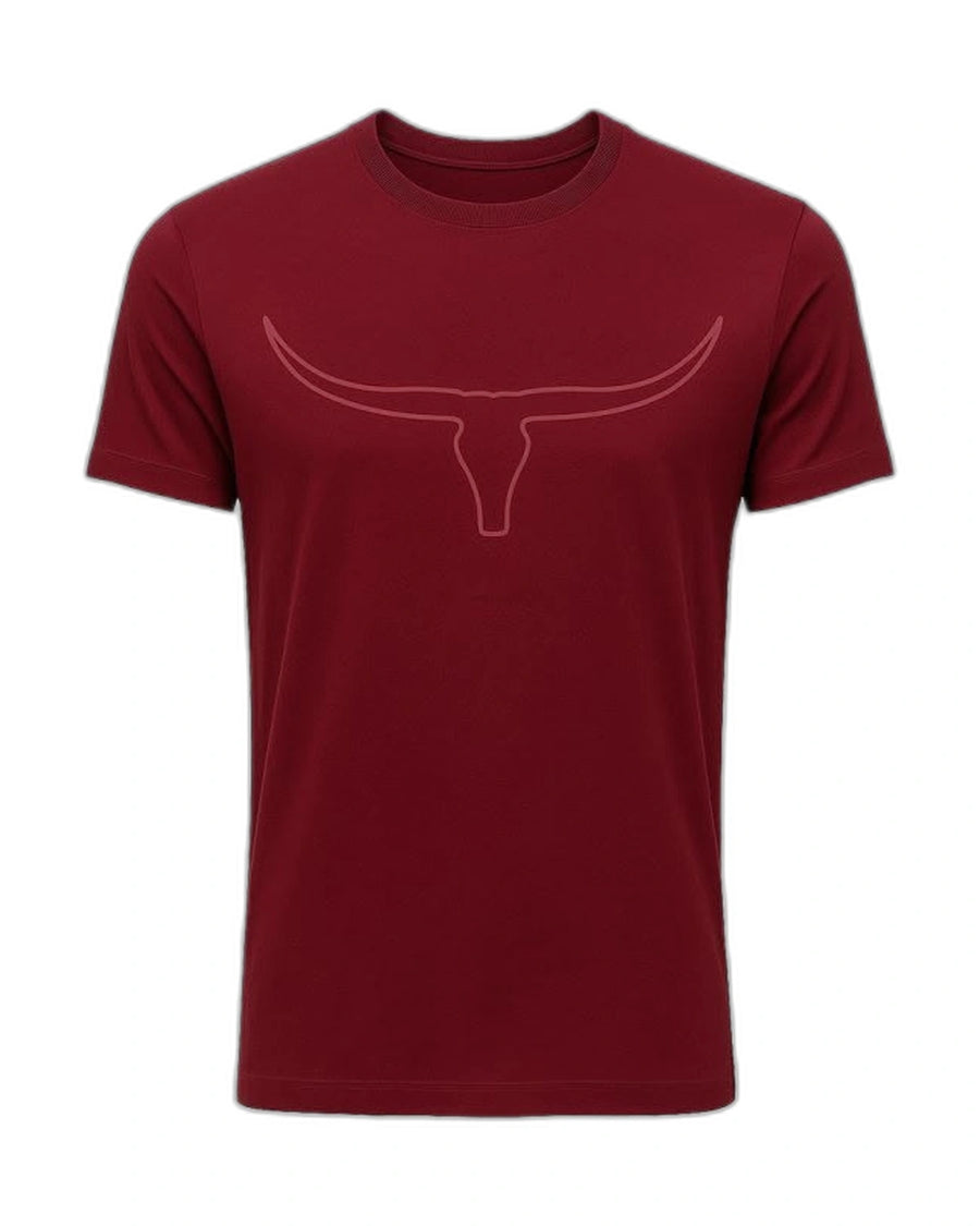 Camiseta Moiadeiros Touro Tonal — Vinho — vista frontal em fundo branco