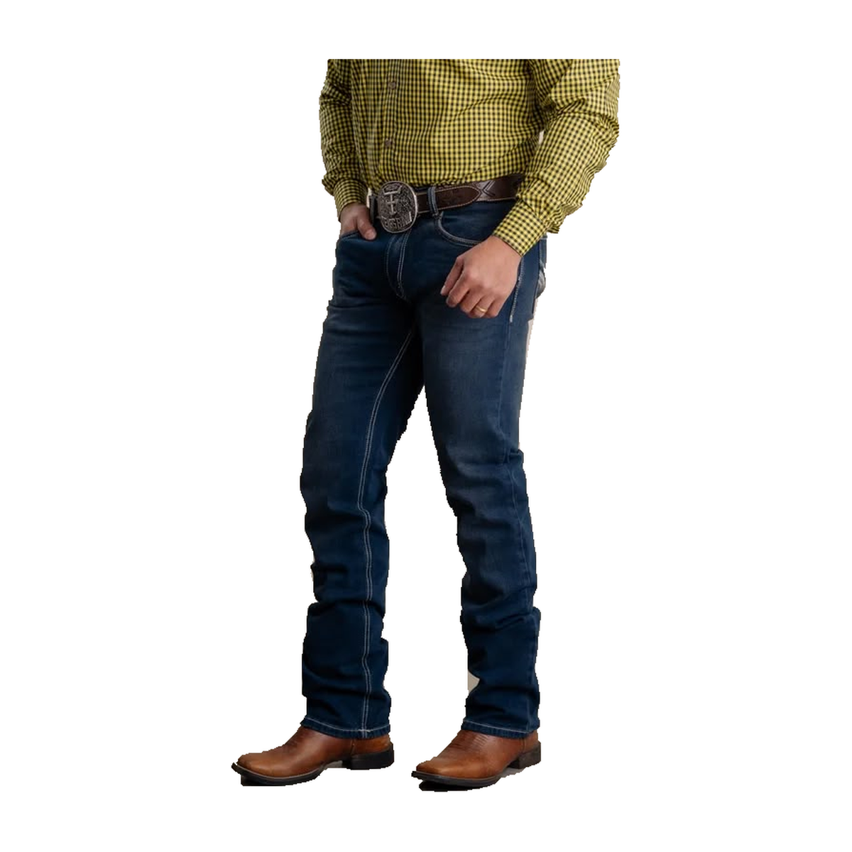Calça Jeans Masculina Texas Farm — TX Freedom — vista frente fiel da peça
