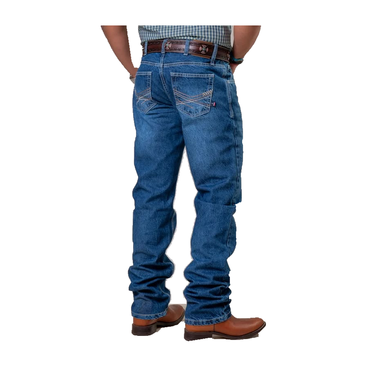 Calça Jeans Masculina Texas Farm — Highway — vista costas fiel da peça