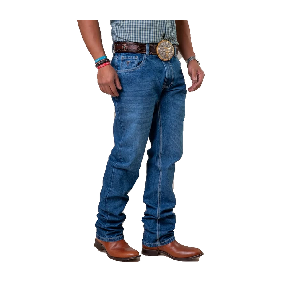 Calça Jeans Masculina Texas Farm — Highway — vista frente fiel da peça
