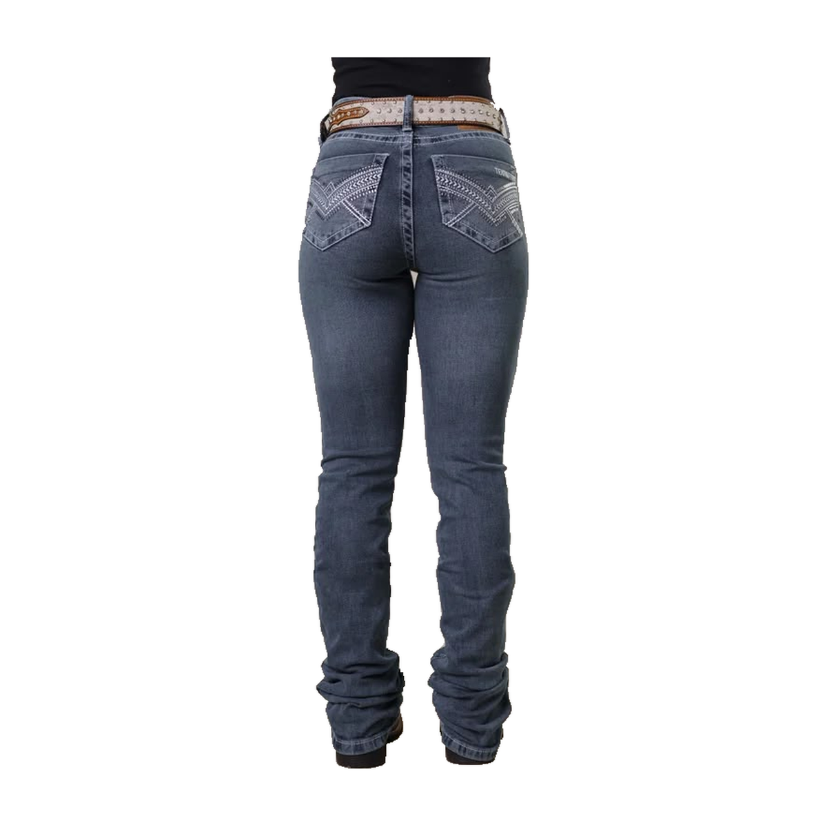 Calça Jeans Feminina Texas Farm — Silver Ranch — vista costas fiel da peça