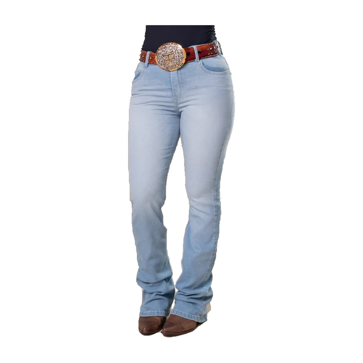 Calça Jeans Feminina Texas Farm — Western — vista frente fiel da peça