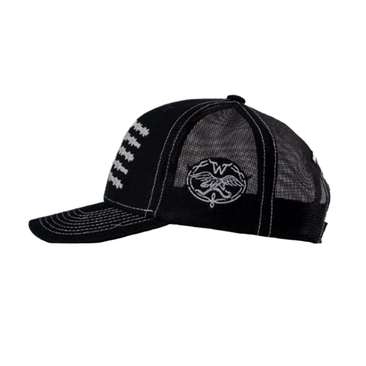 Boné West World Barbed Flag — Preto — detalhe real do produto