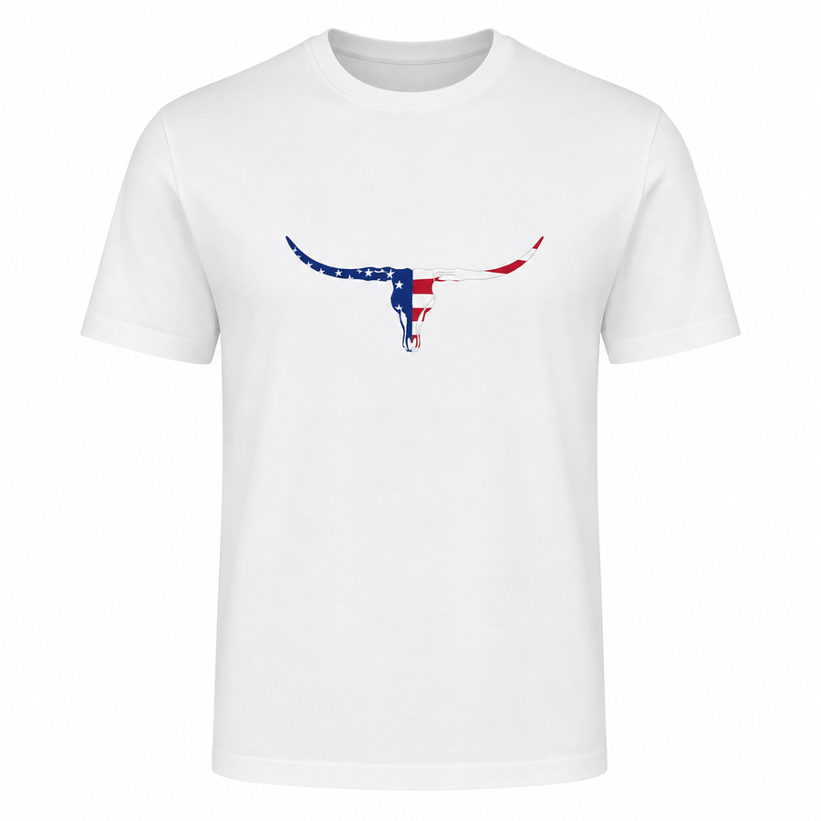 Camiseta Moiadeiros Touro Americano Branca — foto tratada
