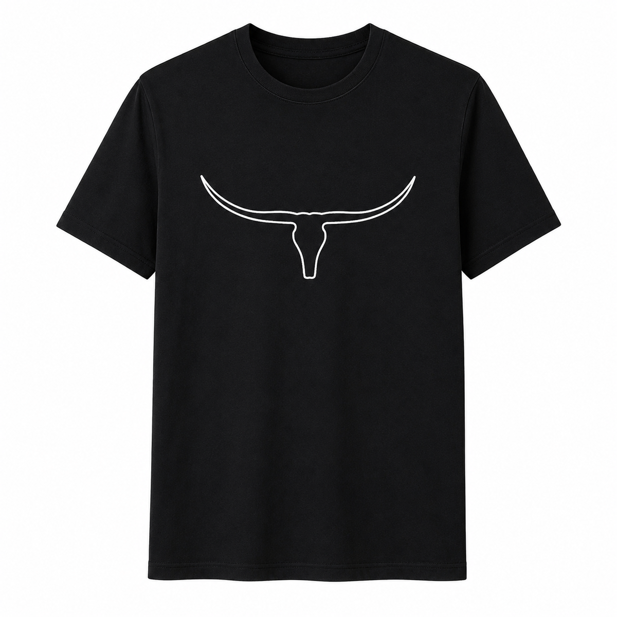 Camiseta Moiadeiros Touro Branco Preta — foto tratada