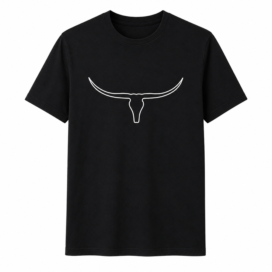Camiseta Moiadeiros Touro Branco Preta — foto tratada