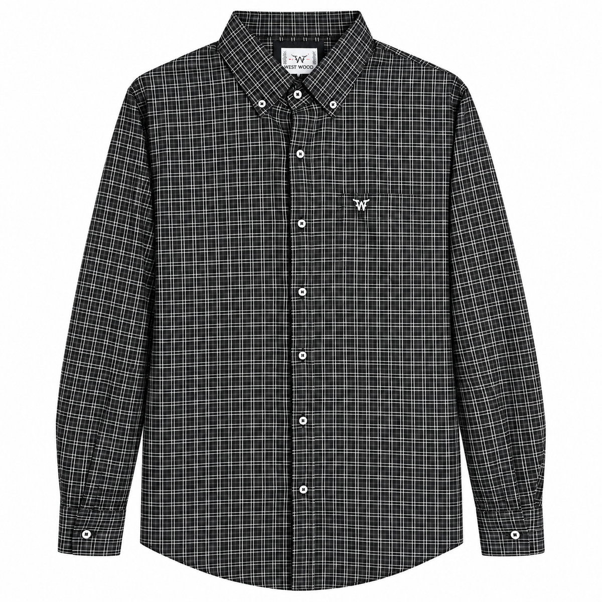 Camisa West World Xadrez Preto e Branco — Manga Longa — principal