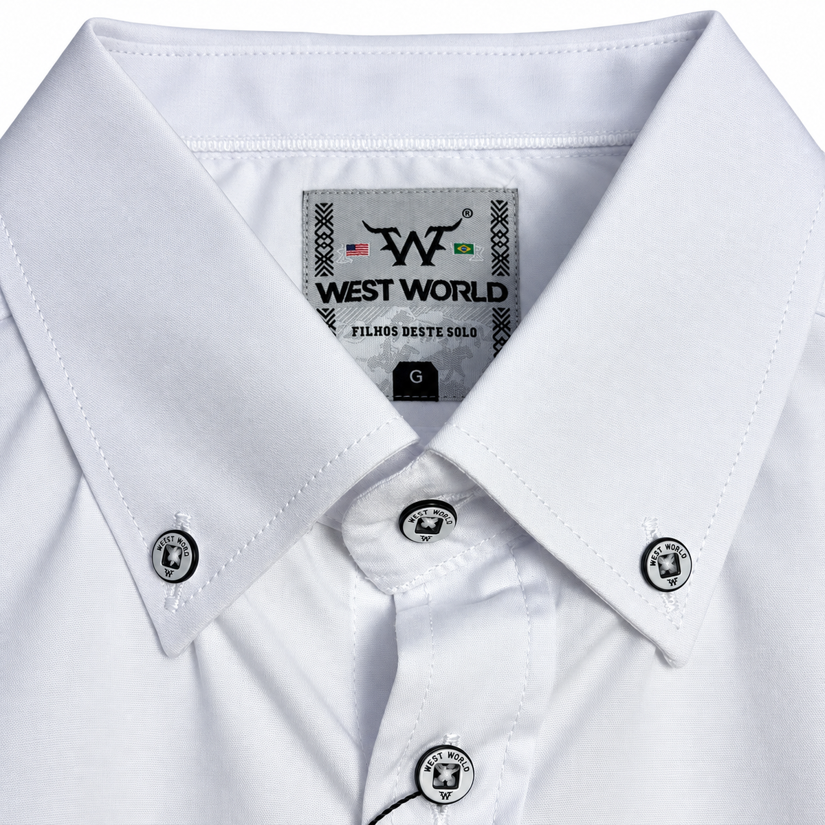 Camisa West World Lisa Branca — Manga Curta — complementar