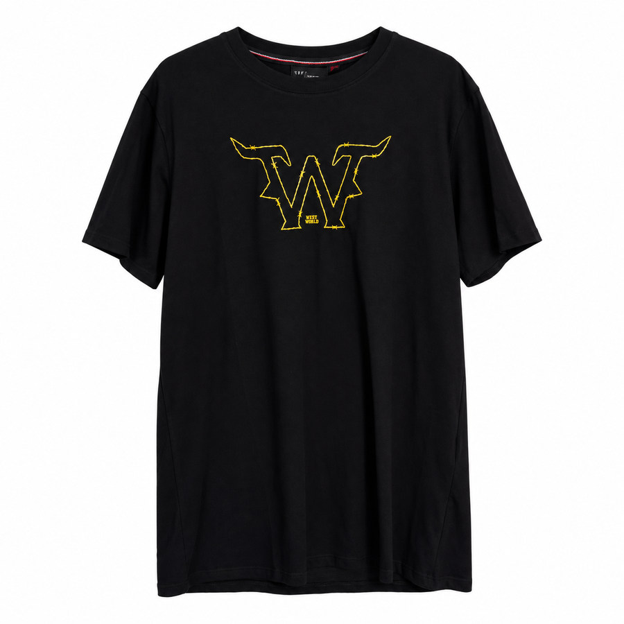 Camiseta West World W Arame — Preta e Amarela — principal