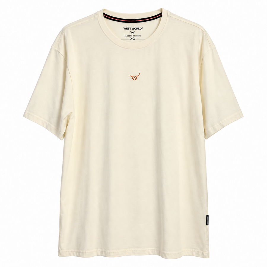 Camiseta West World Logo Frente e Costas — Creme — principal