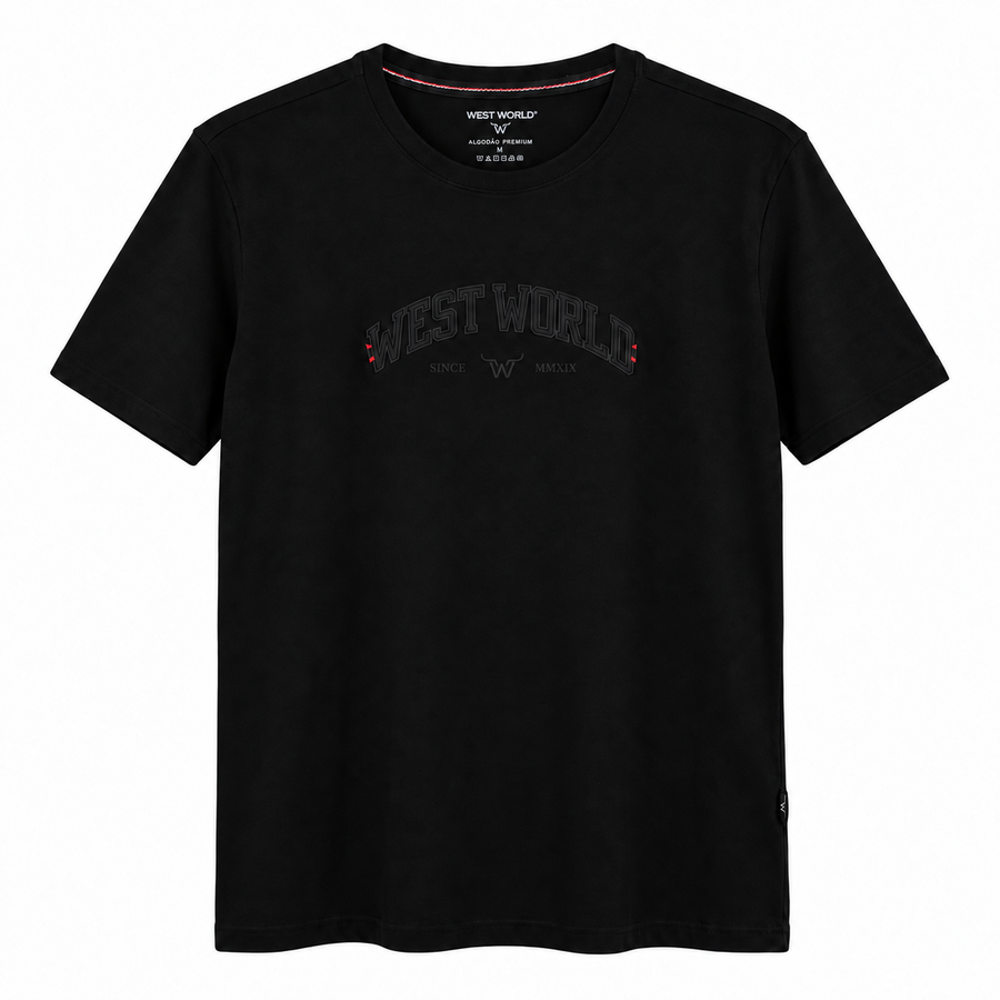 Camiseta West World College Tonal — Preta — principal