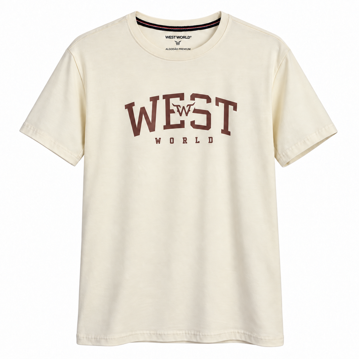 Camiseta West World WEST — Creme e Marrom — principal
