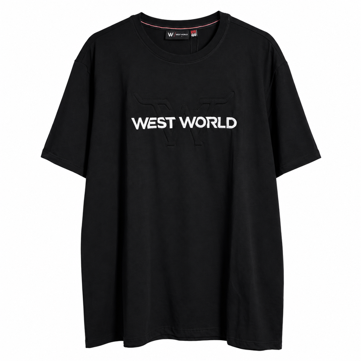 Camiseta West World W com Nome — Preta