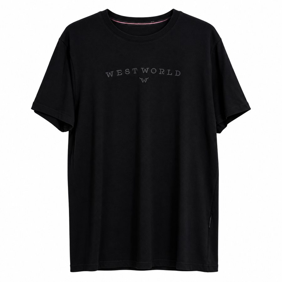 Camiseta West World Logo Arco Tonal — Preta