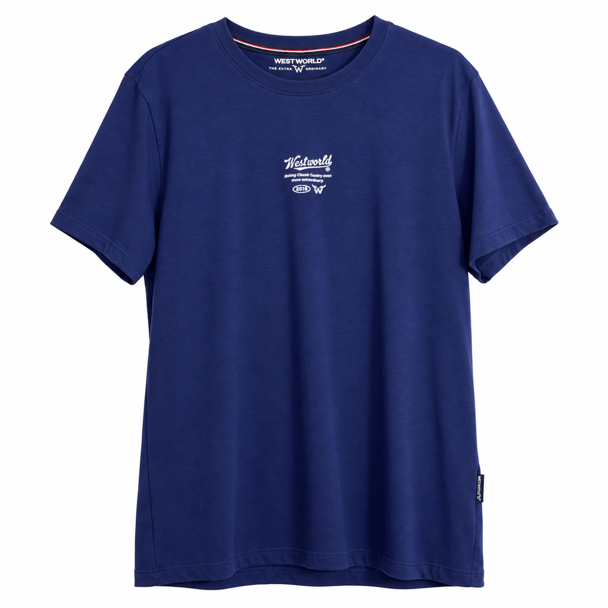 Camiseta West World Script 2019 — Azul
