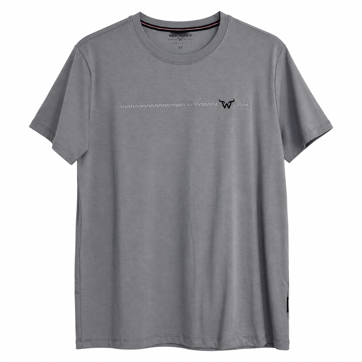 Camiseta West World W Faixa — Cinza
