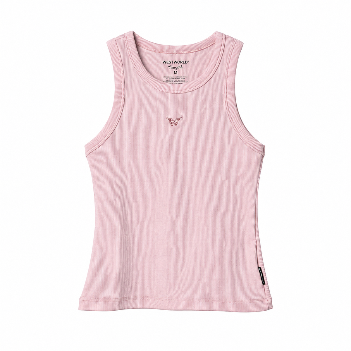 Regata West World Canelada — Rosa Símbolo W — vista frontal em fundo branco