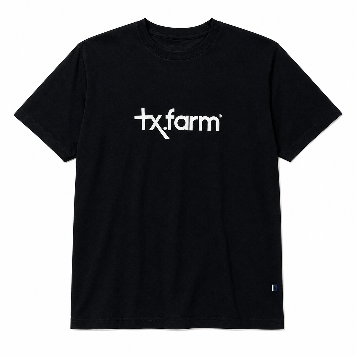 Camiseta Texas Farm Preta Lettering Horizontal — foto tratada