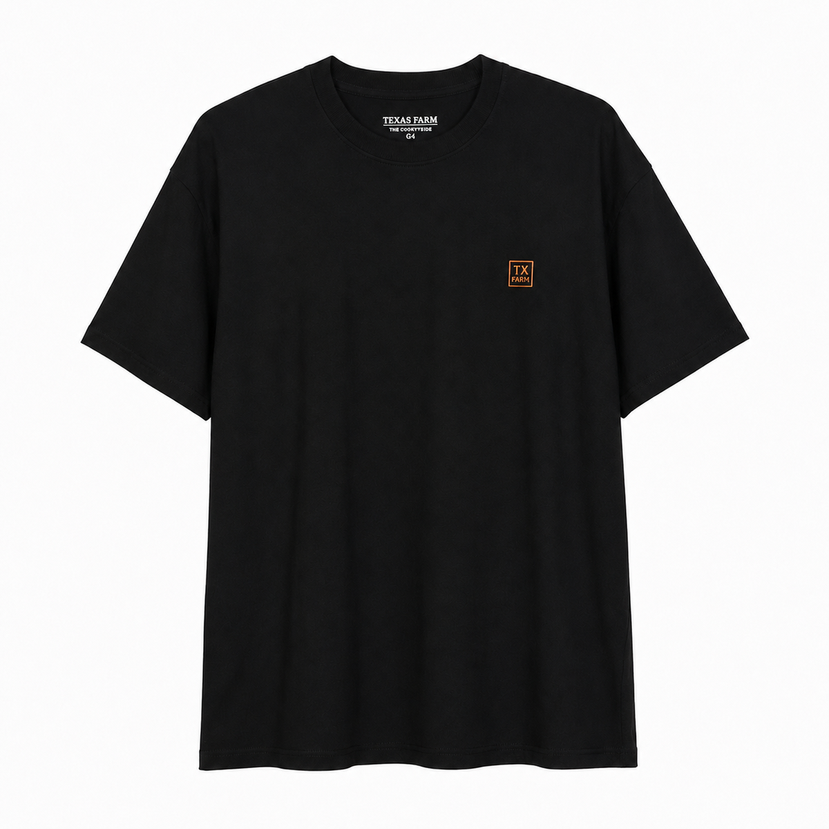 Camiseta Texas Farm Preta Patch Laranja G4 — foto tratada