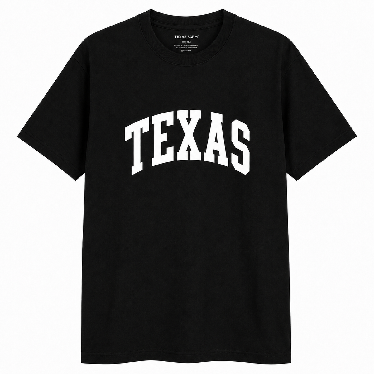 Camiseta Texas Farm Preta Texas Colegial — foto tratada