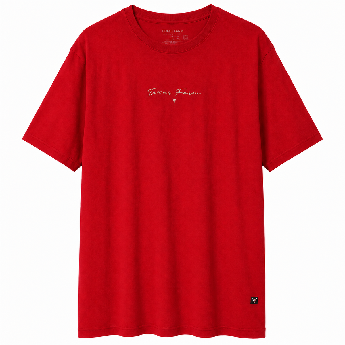 Camiseta Texas Farm Vermelha Assinatura G4 — foto tratada